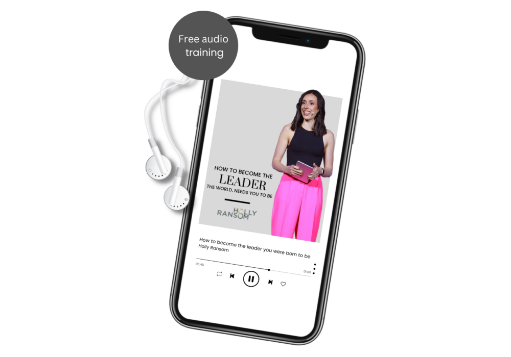 Holly Ransom's free audio training displayed on a mobile phone