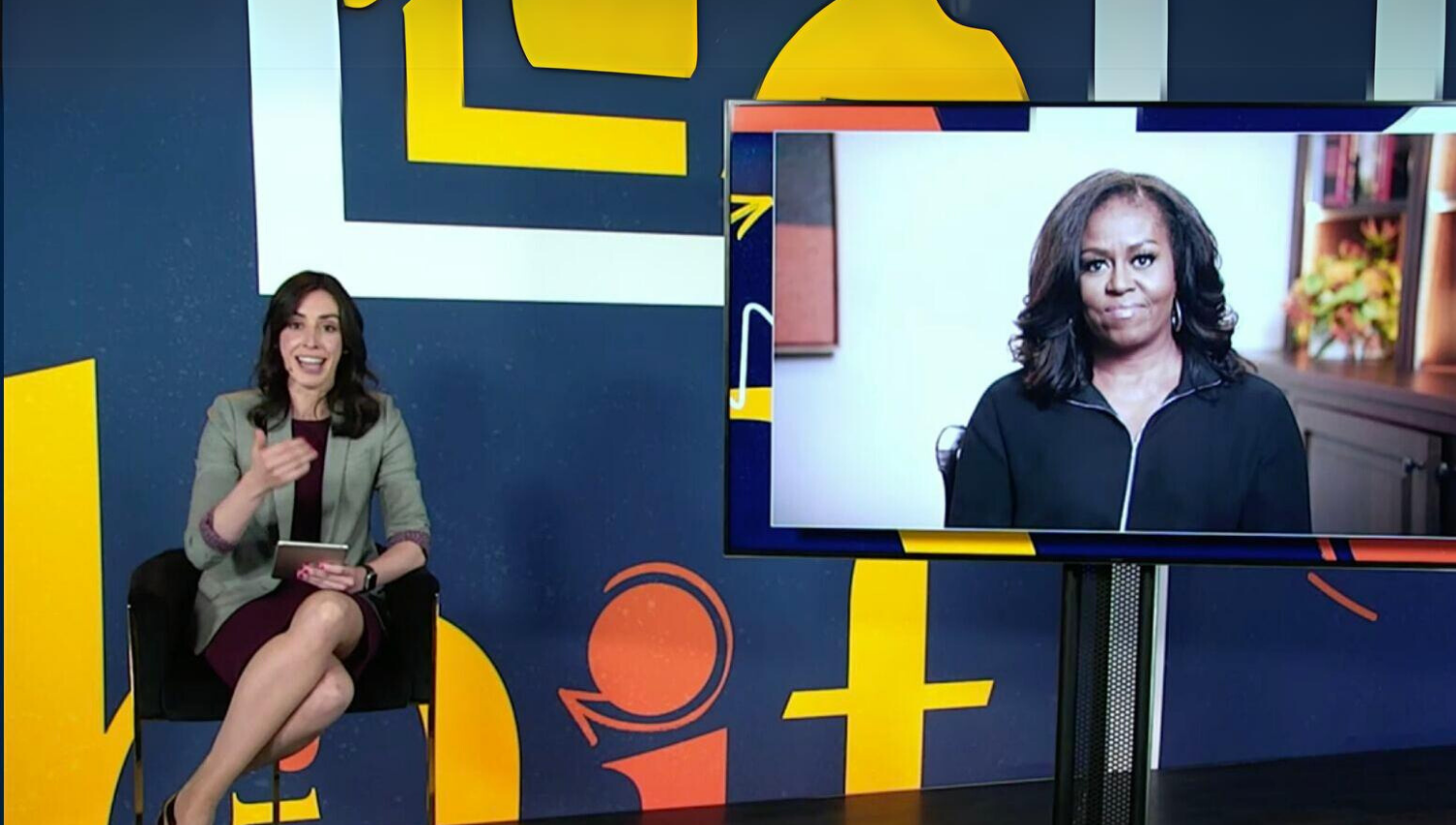 Holly Ransom interviewing Michelle Obama