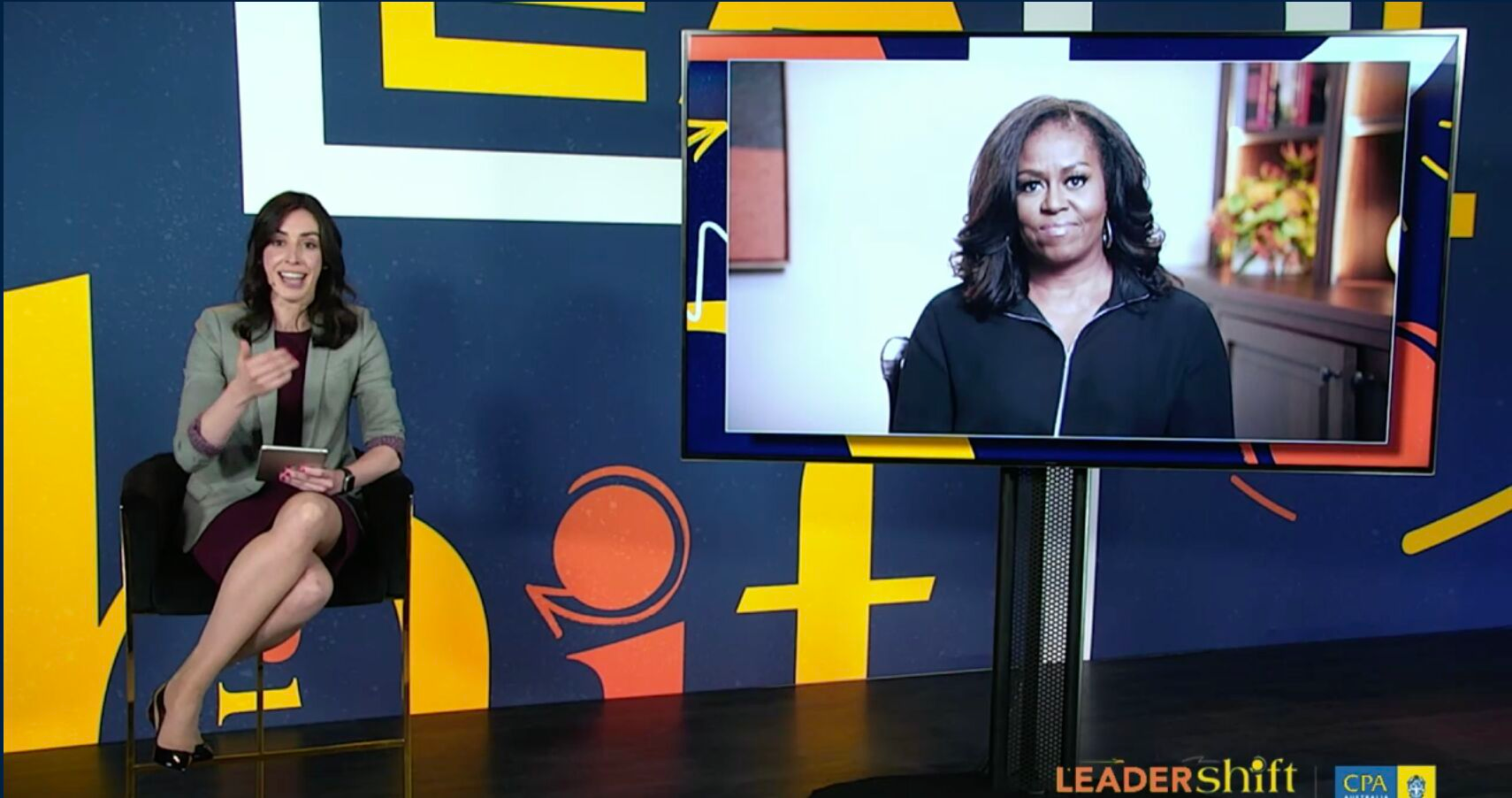 Holly Ransom interviewing Michelle Obama, industry pioneer and advocate for education, health & social equality. 