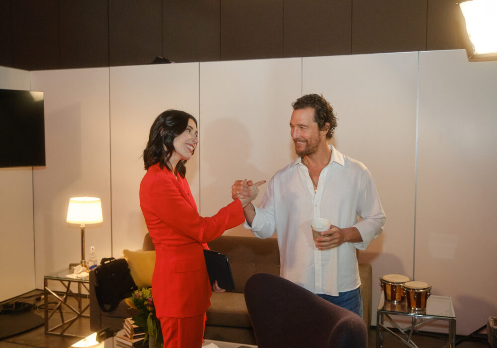 Holly Ransom + Matthew McConaughey behind the scenes at ATD 24 in New Orleans