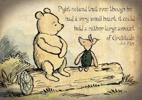 Gratitude: Piglet and Winnie the Pooh